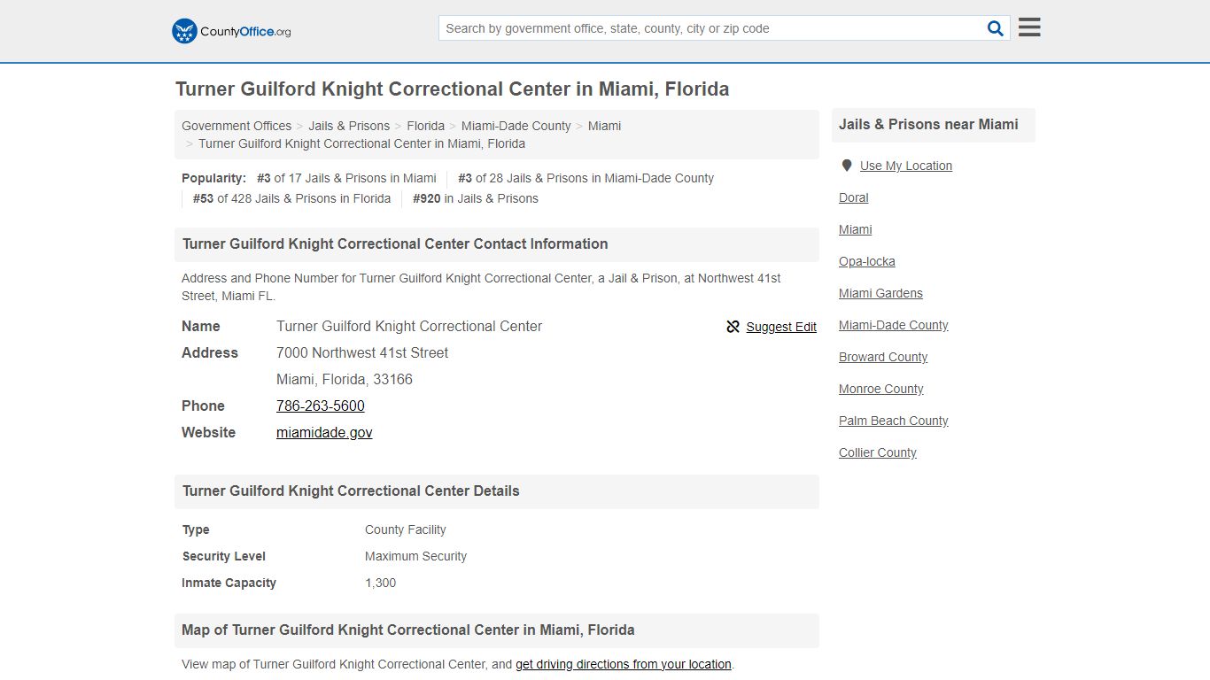 Turner Guilford Knight Correctional Center in Miami, Florida